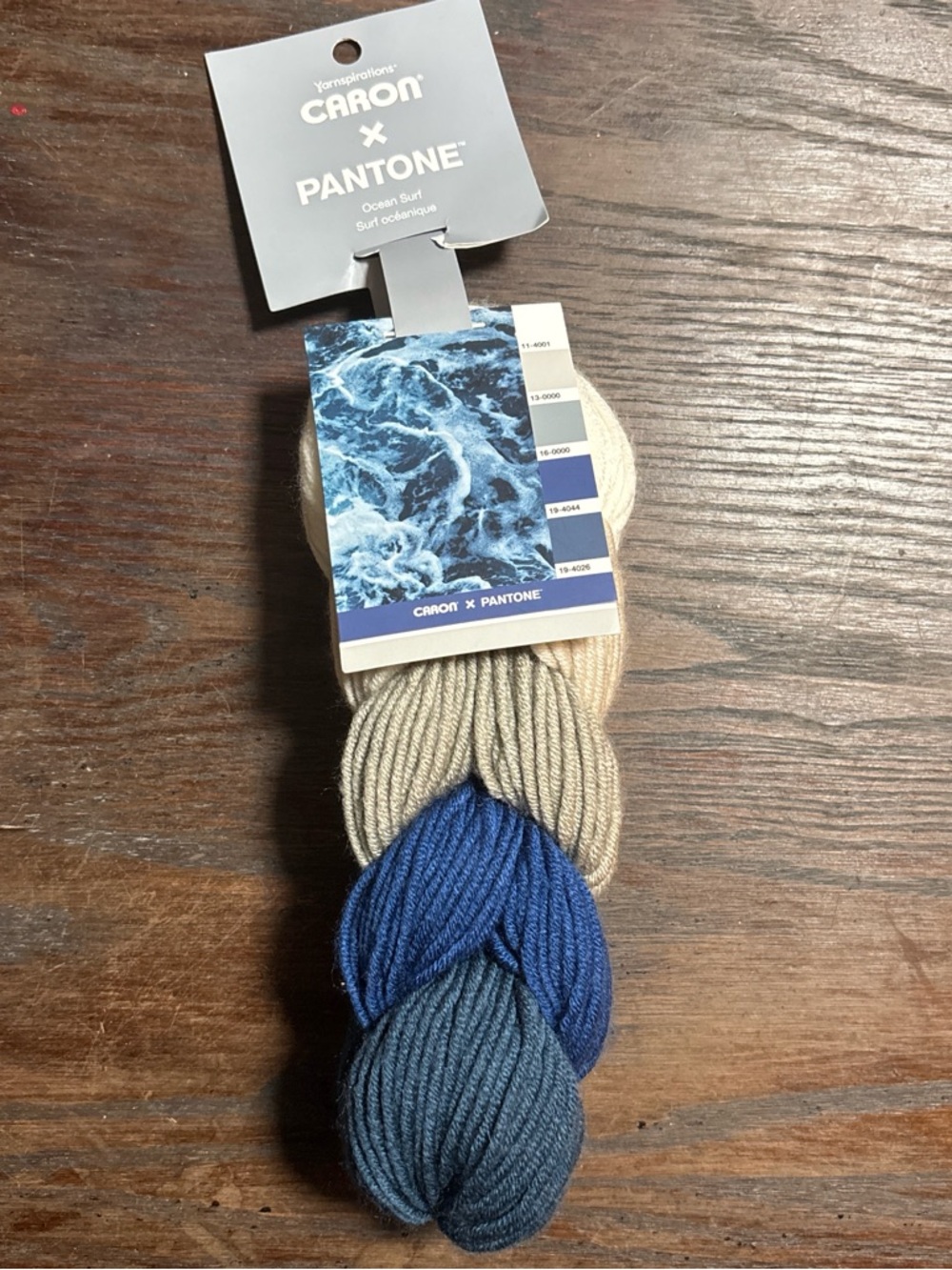 Caron x Pantone Ocean Surf Yarn - Beige, Royal Blue, Teal